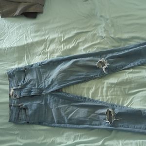 Levi's Mile High Super Skinny Light Wash Distressed Jeans